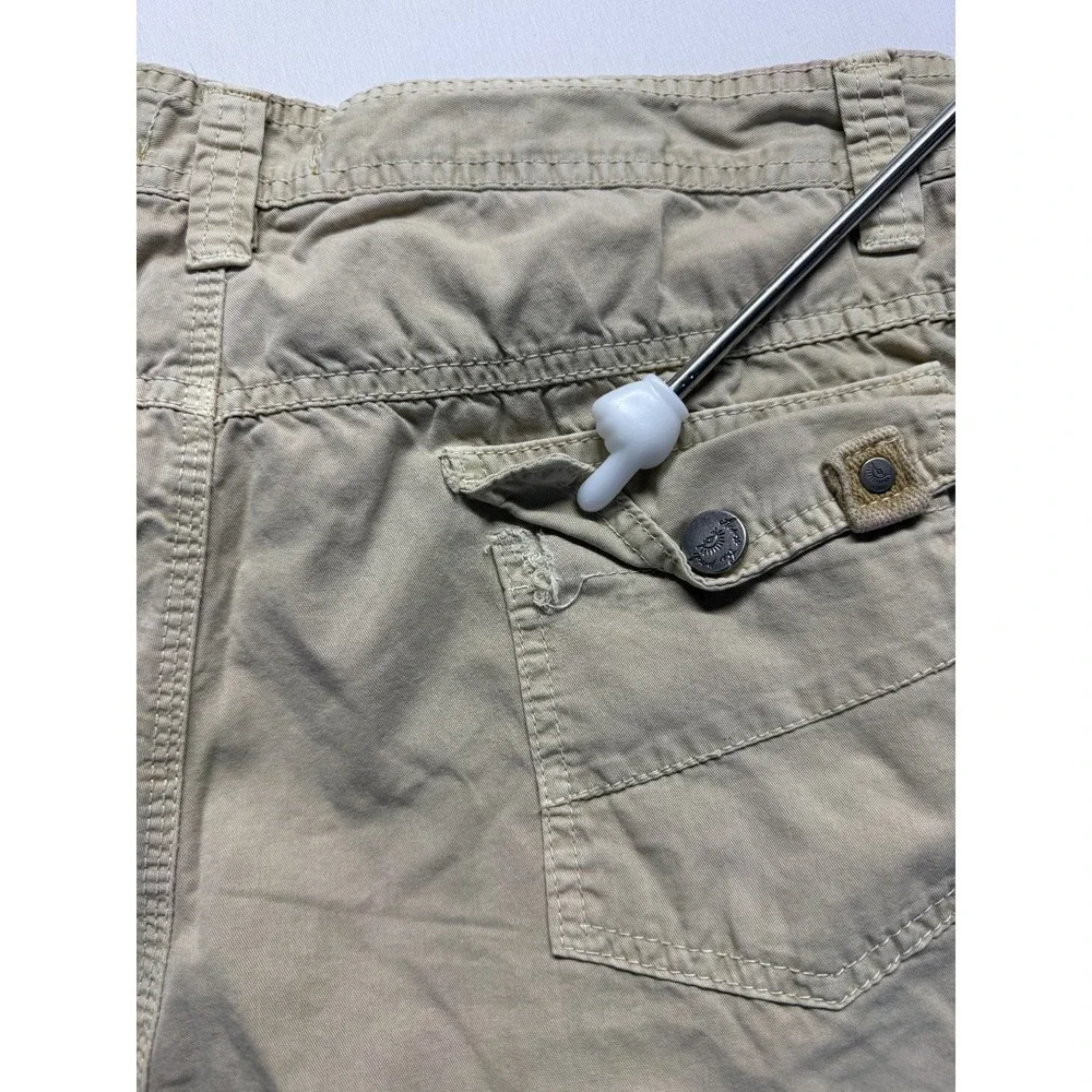 Across The Pond Signature Line Cargo Shorts Mens 32 Beige Cotton Utility Pockets